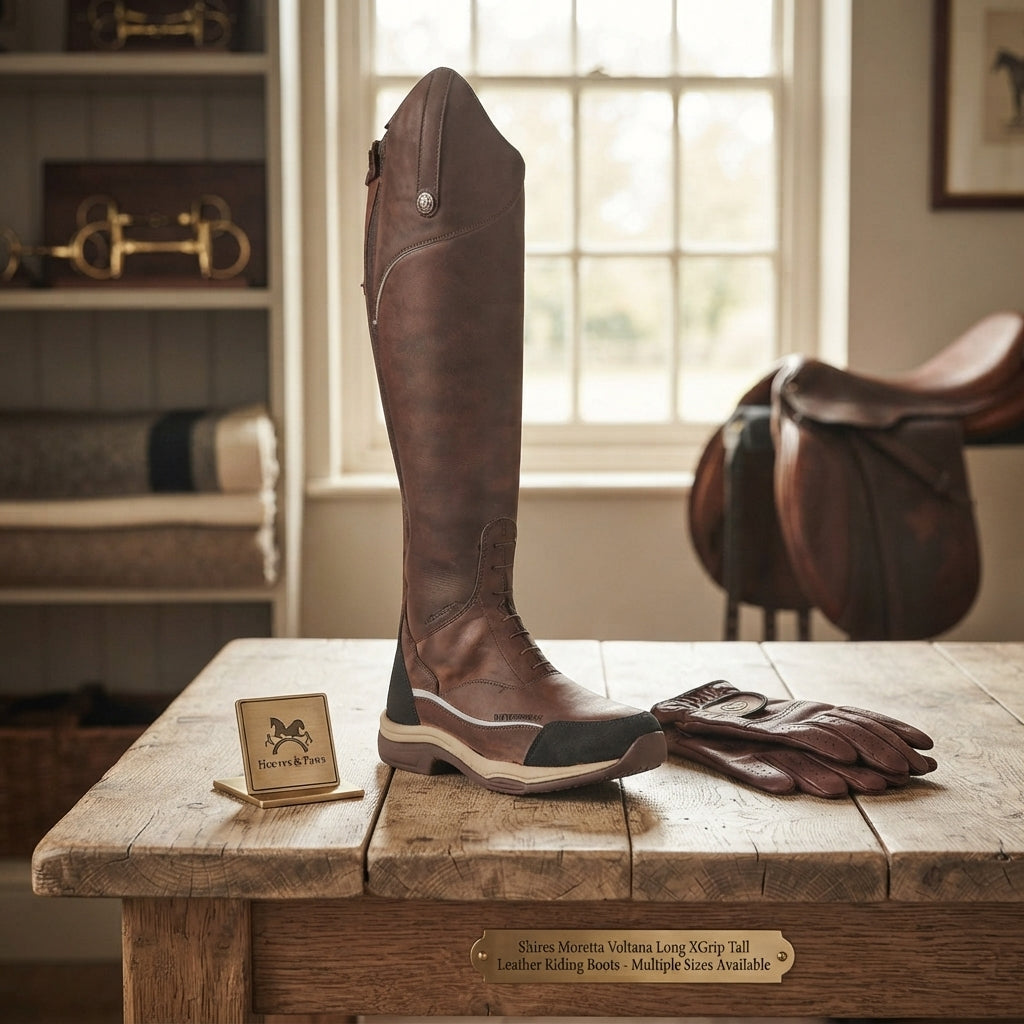 Lifestyle photo of Shires Moretta Voltana Long XGrip Tall Leather Riding Boots - Multiple Sizes Available