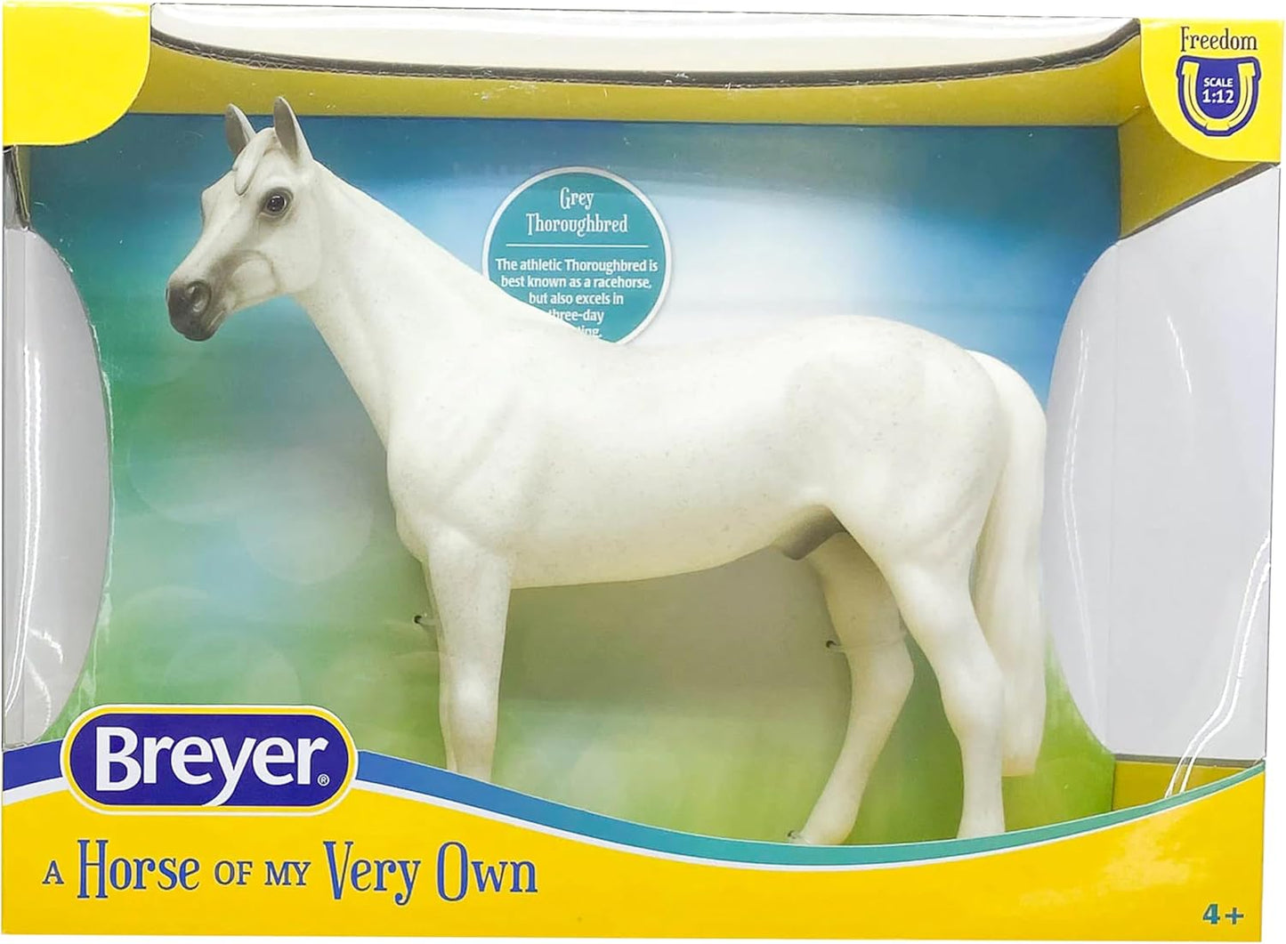 Breyer Horses Freedom Series Fleabitten Grey Thoroughbred | Horse Toy | 9.75" x 7" | 1:12 Scale | Model 1054 - Hooves and Paws
