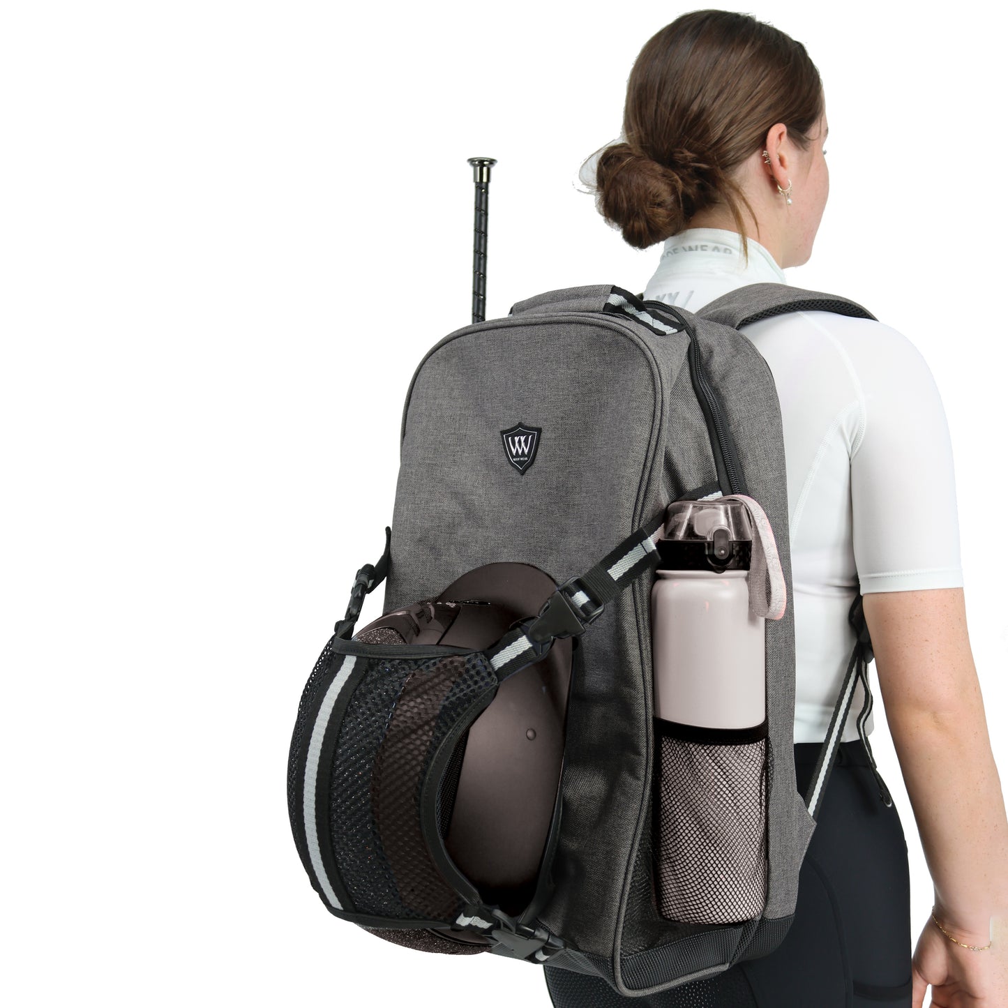 Toklat Woofwear Rider Commuter Backpack - Black/Grey Reflective, Helmet Net, 15-17" Laptop Sleeve