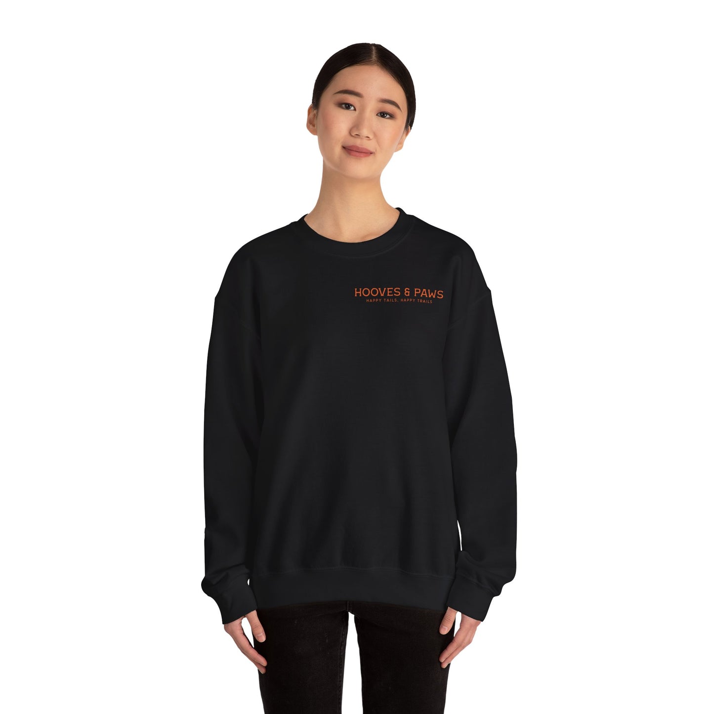 Printify Heavy Hooves & Paws Equestrian Logo Crewneck Sweatshirt - 8.0 oz Medium-Heavy Blend