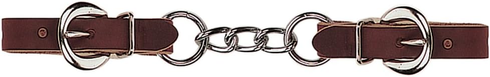 Weaver Leather Latigo Leather Single Link Chain Curb Strap, 3 1/2-Inch, Burgundy