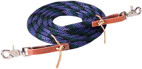 Weaver Leather Poly Nylon Roper Reins - 3/8" x 8' - Purple/Hunter Green/Black