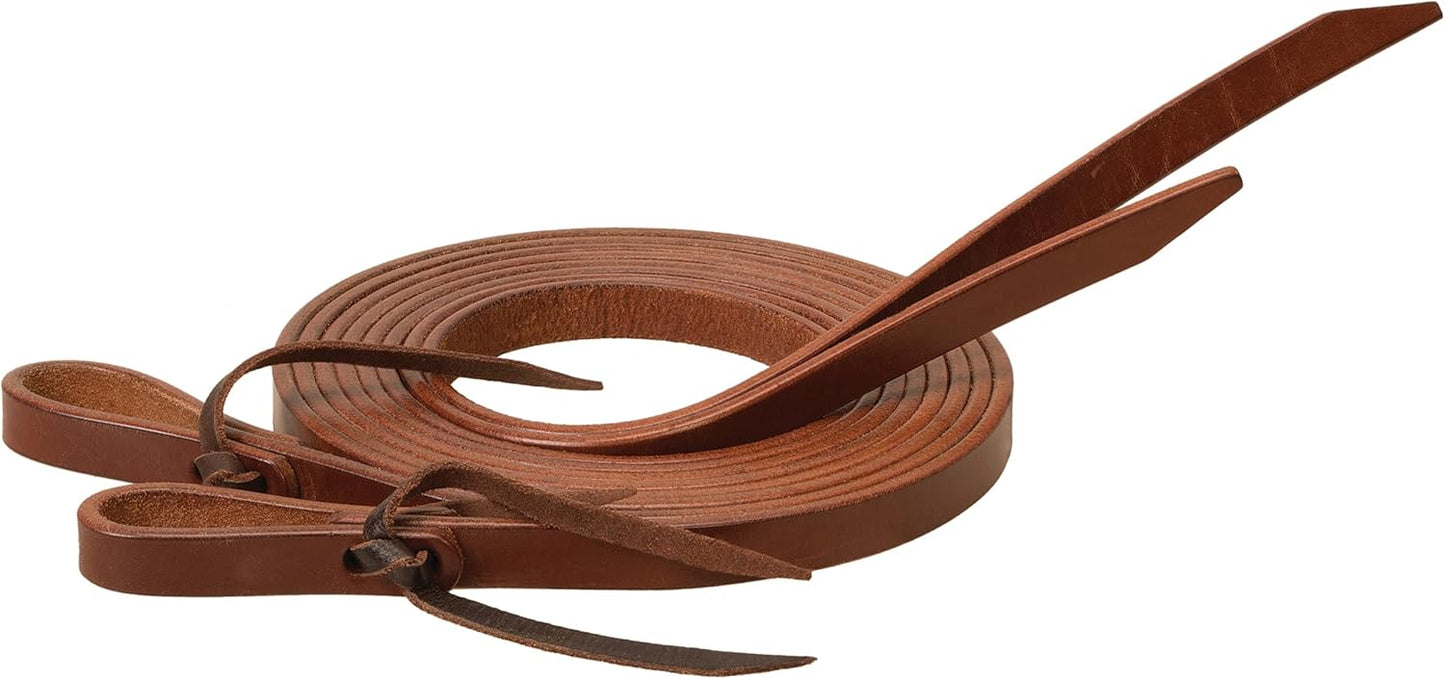 Weaver Leather Split Reins - 5/8" x 7' Premium Medium Oiled Skirting Leather with Water Loops