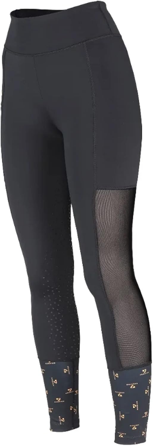 Shires Aubrion Elstree Mesh Riding Black Tights-Maids 11-12 Years (Sell out)