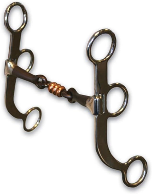 Bob Avila Collection Equine Training Bit - Three Piece Copper Roller Shank