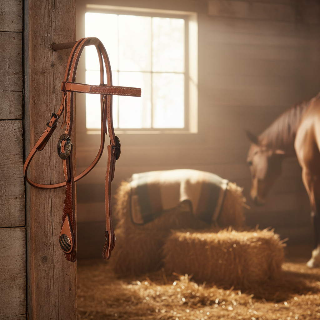 Professional's Choice Bison Leather Swell Cheek Headstall