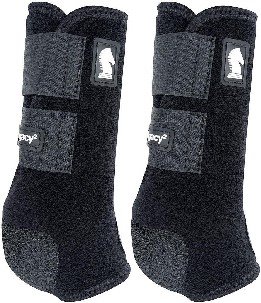Classic Equine Small Legacy2 Horse Front Hind Sports Boots 4 Pack Black