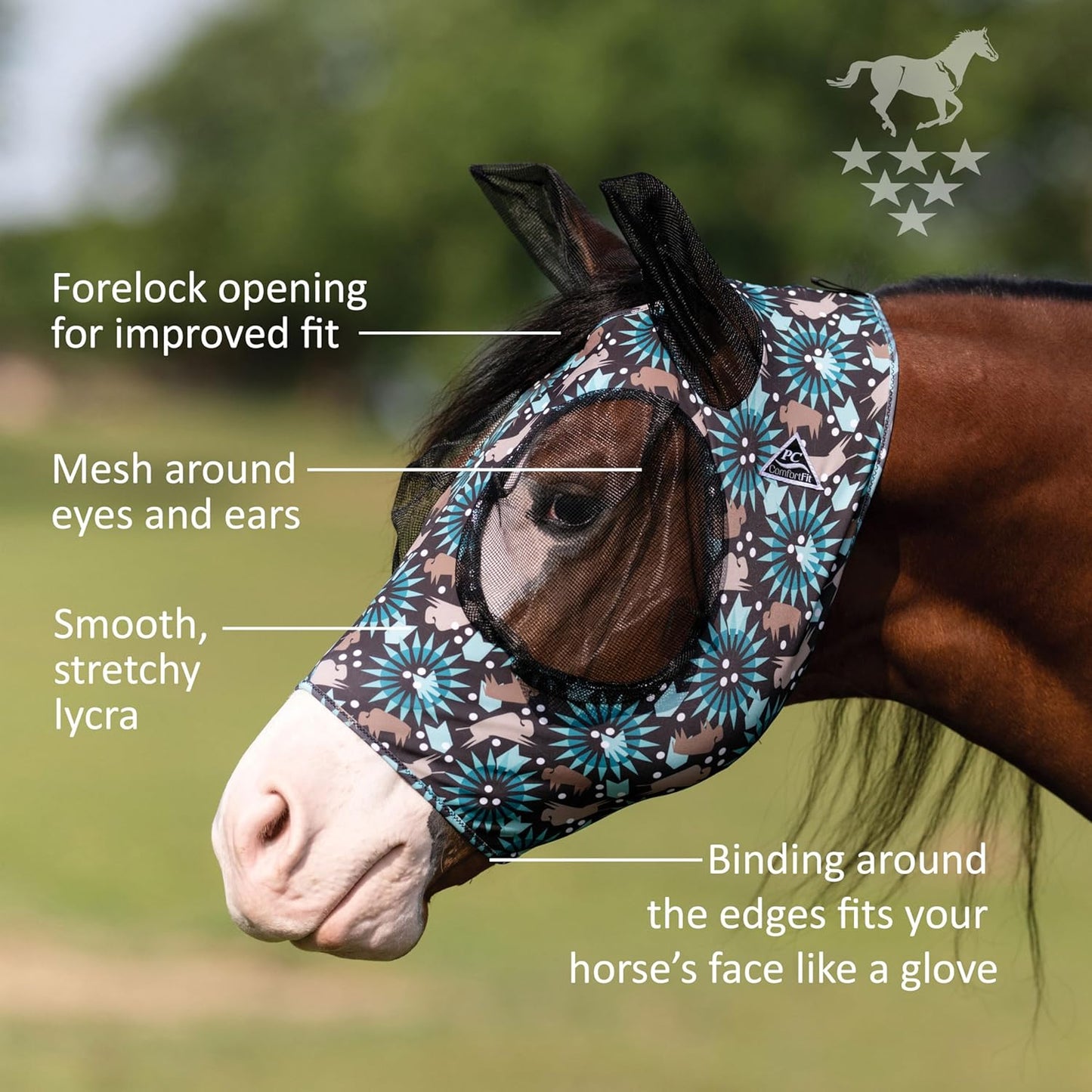 Professional's Choice Comfort-Fit Fly Mask Bison (Sell out)