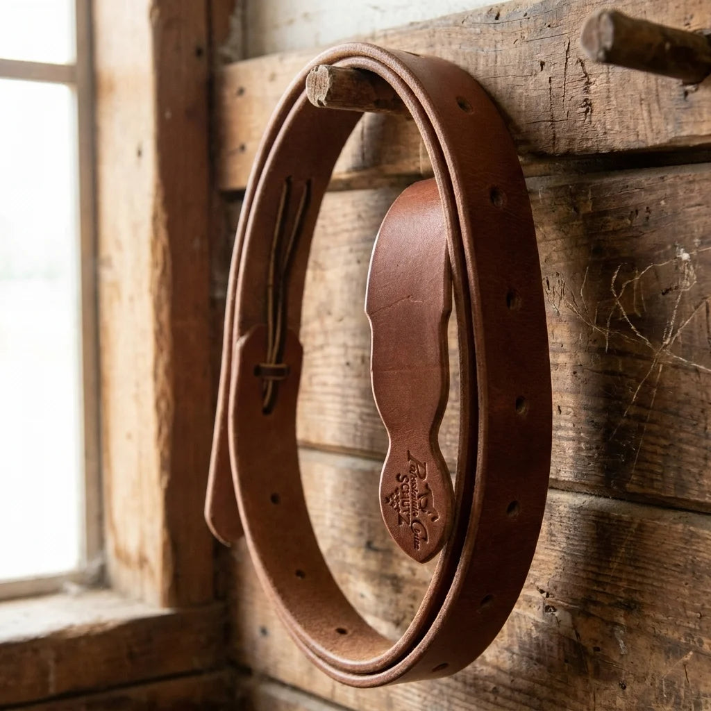 Professional's Choice Oak Tanned Leather Cinch Tie Strap - 1 3/4" x 72" - styled in a tack room