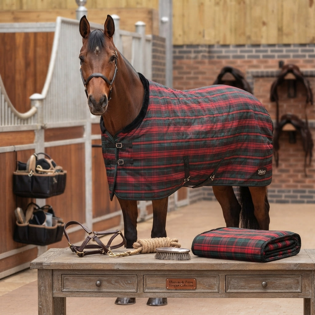 Lifestyle photo of Shires Tempest Plus 200 Stable Rug - 200g Medium Weight Horse Blanket - Multiple Sizes Available