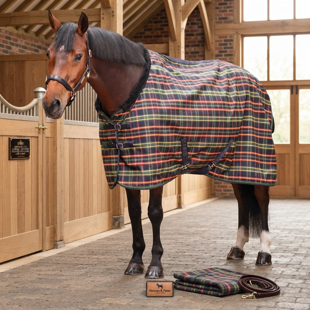 Lifestyle photo of Shires Tempest Plus Lite Stable Rug - Lightweight Breathable Horse Blanket - Multiple Sizes