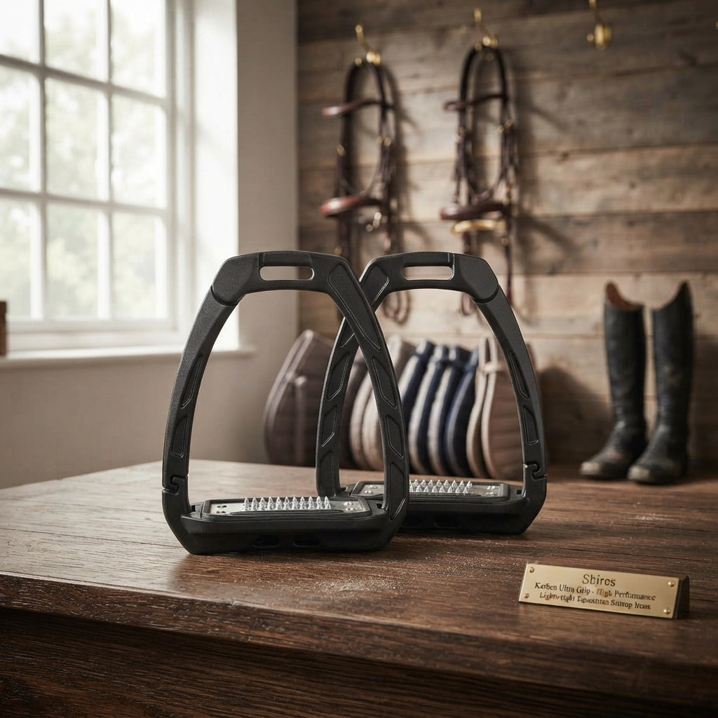 Lifestyle photo of Shires Karben Ultra Grip Stirrups - High Performance Lightweight Equestrian Stirrup Irons