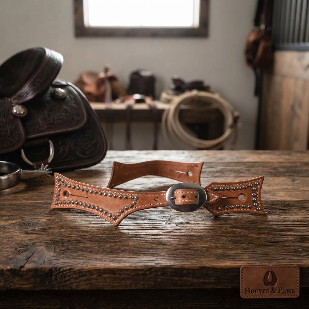 Lifestyle photo of Professional's Choice Hatchet Dots Spur Straps - Western Leather