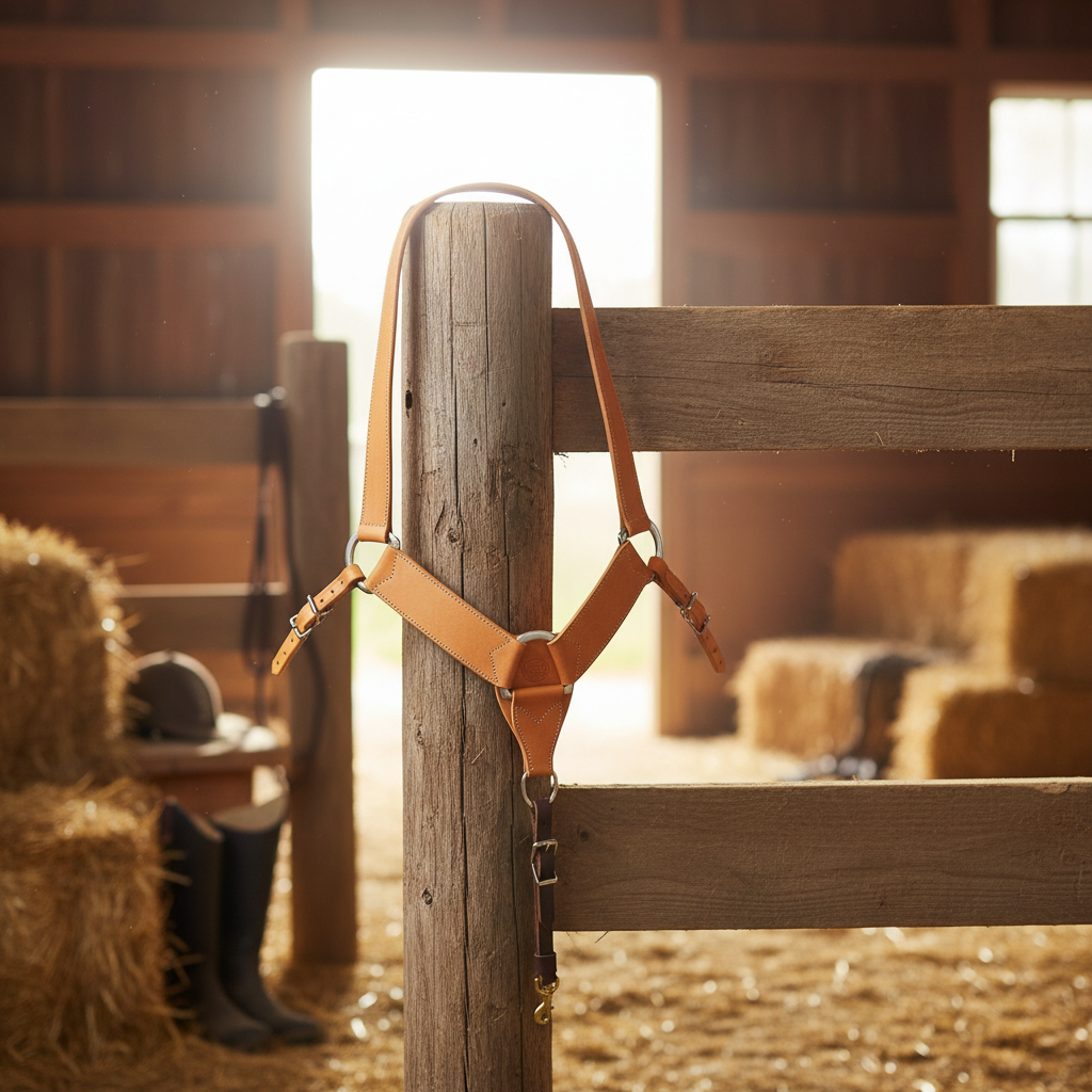 Martin Saddlery 2.75-Inch Western Roughout Leather Horse Breastcollar - Hermann Oak, Horse Size