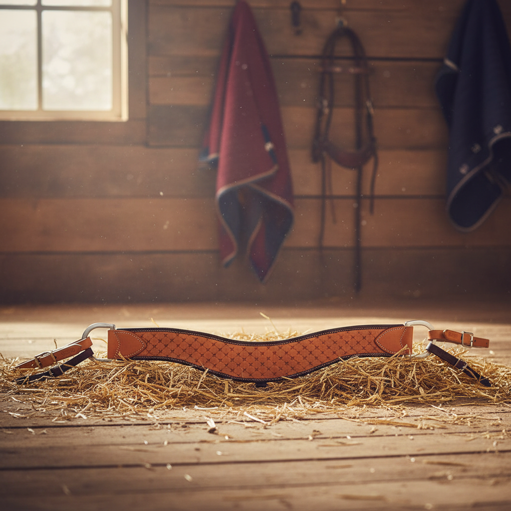 Martin Saddlery Quilted Tooled Leather Western Tripping Breastcollar - 4-Inch Wide