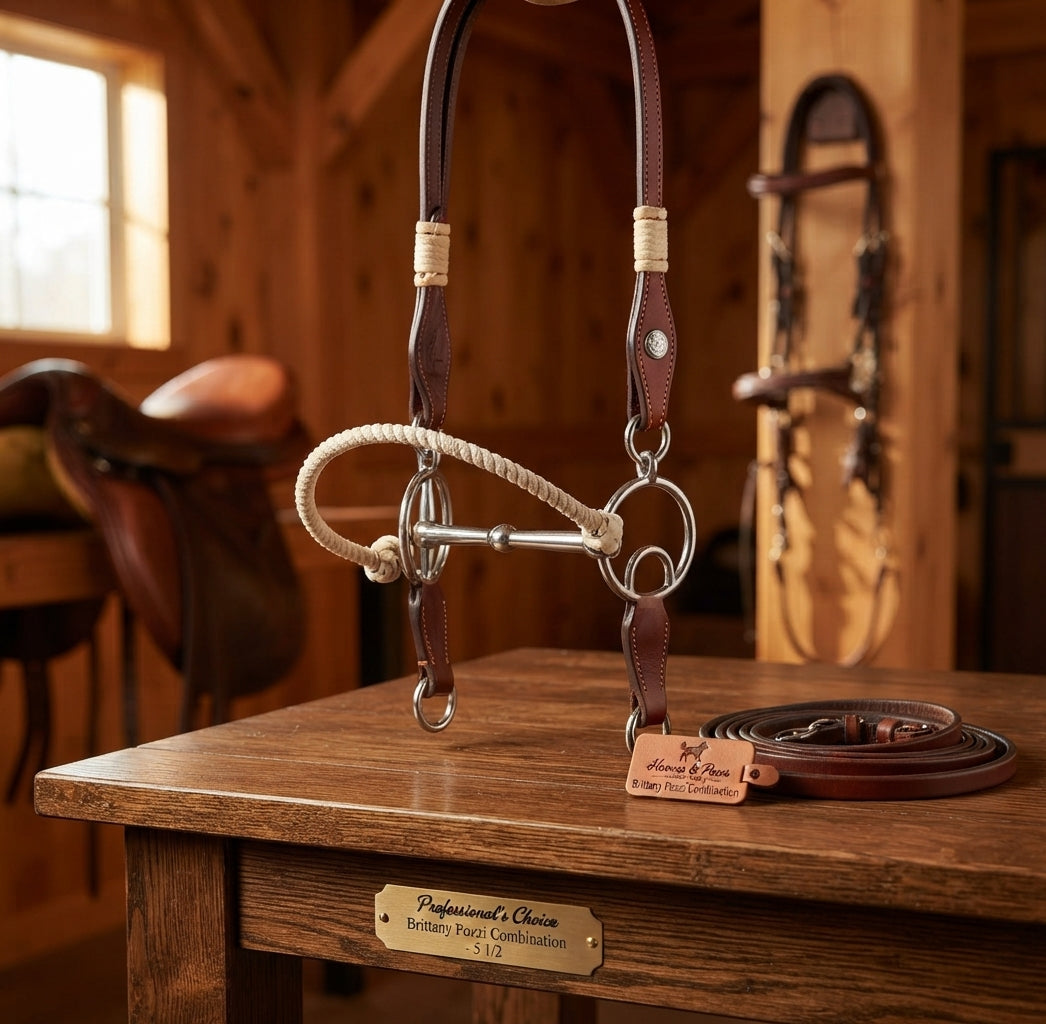 Lifestyle photo of Professional's Choice Brittany Pozzi Combination 3-Piece Smooth Bit - 5 1/2" Sweet Iron Mouthpiece