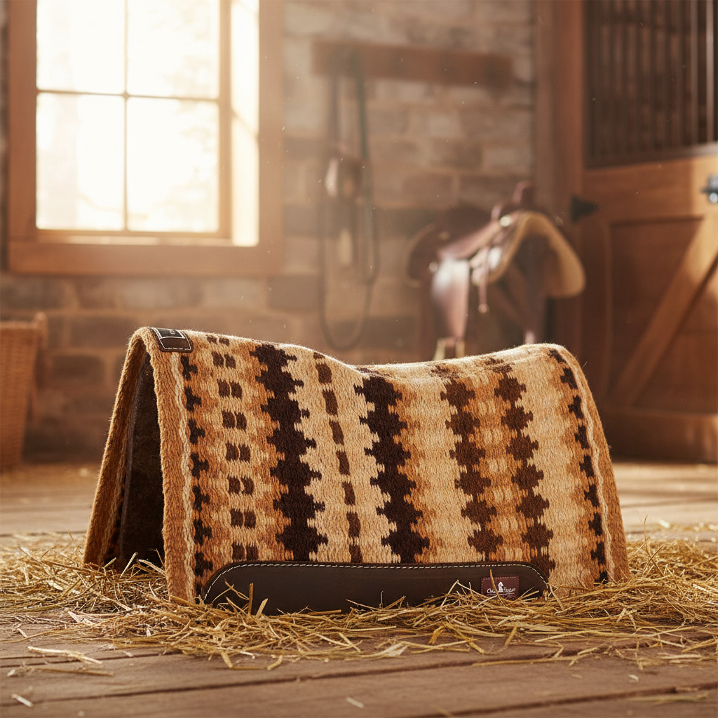 Classic Equine 3/4-Inch Alpaca Felt Blanket Top Horse Saddle Pad - Anatomically Contoured, Alpaca-Wool Blend