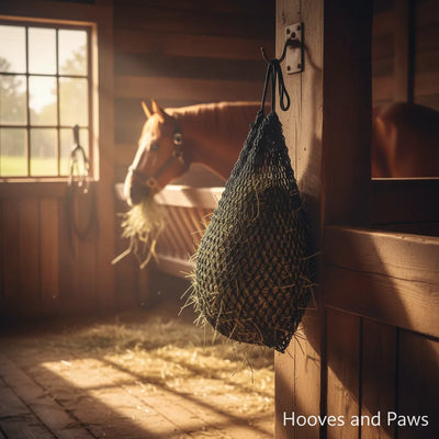 Professional's Choice Slow Feed Hay Net - Black - 1-inch Mesh Openings - Heavy-Duty Rope