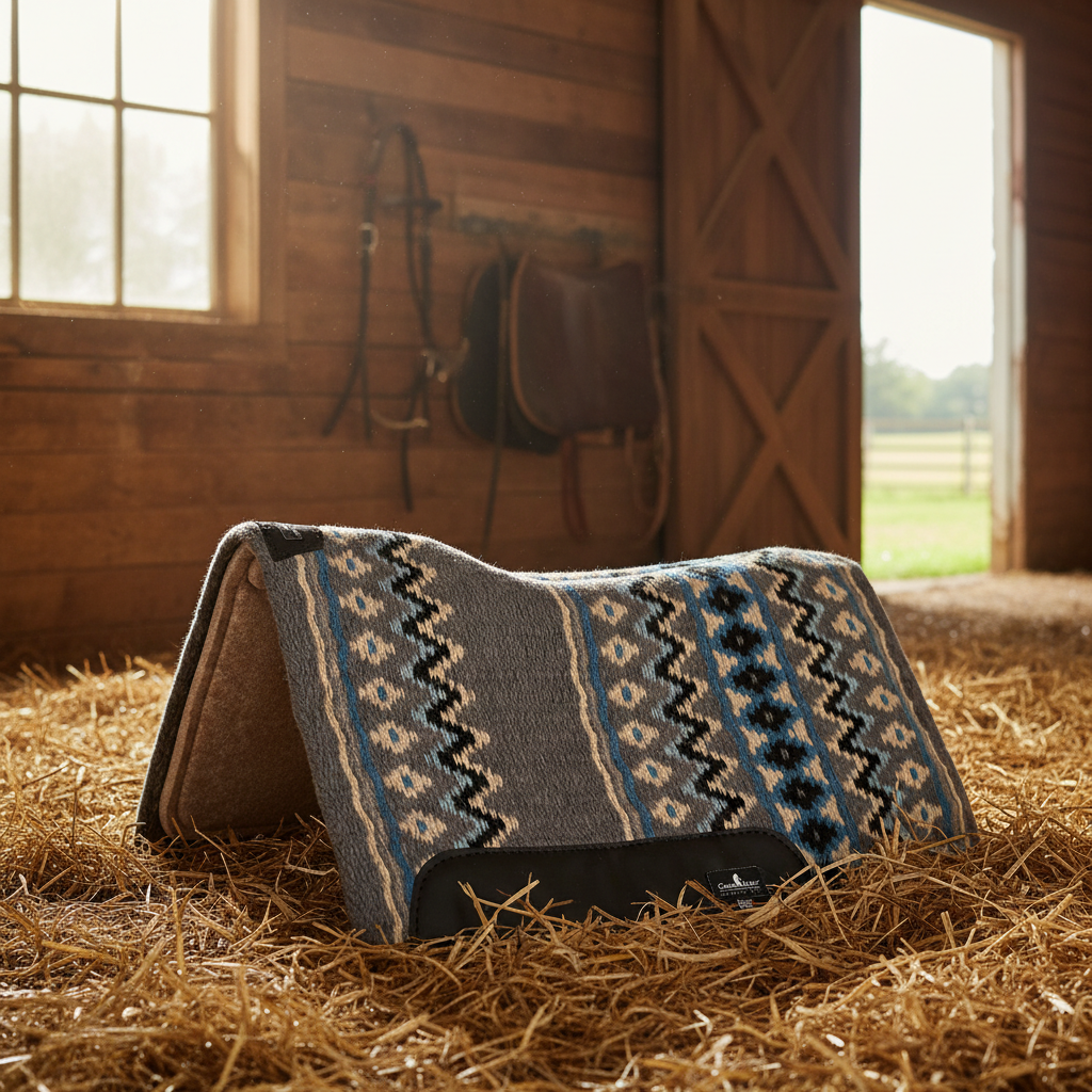 Classic Equine ESP Contour Blanket Top Western Saddle Pad - 1-Inch, New Zealand Wool & XPF Shock Absorption