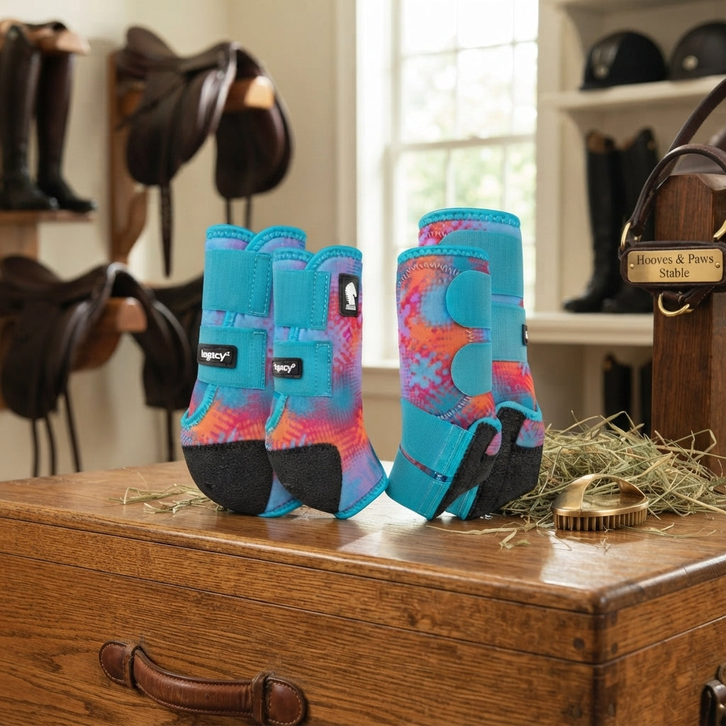 Lifestyle photo of Classic Equine Legacy2 Boots - Cradle Fetlock Support 4-Pack Beatz