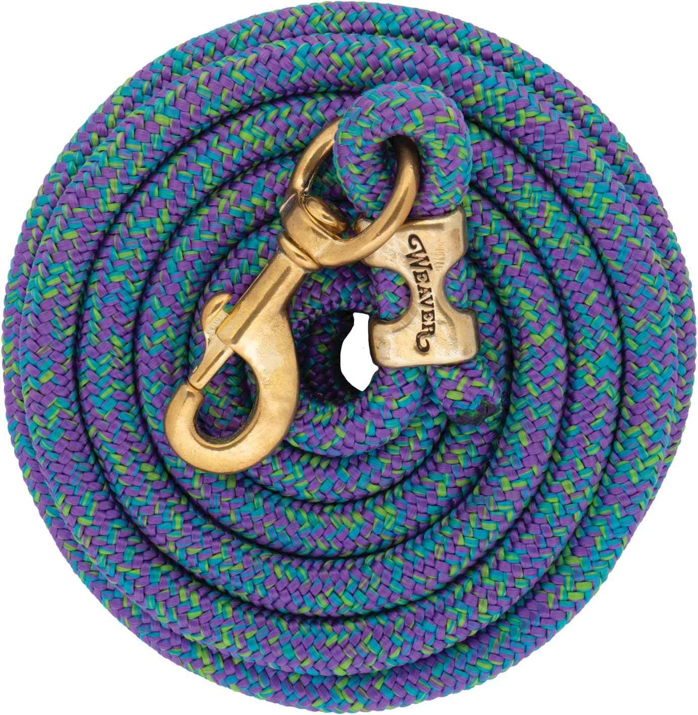 Weaver Leather Equine Performance Lead Rope - 10' x 5/8" Polypropylene with Brass Snap, Burgundy