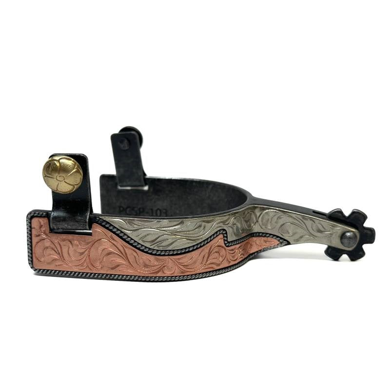 Professional's Choice Copper Canyon Western Riding Spurs - 1" Band, 1" Shank, 10-Point Star Rowel