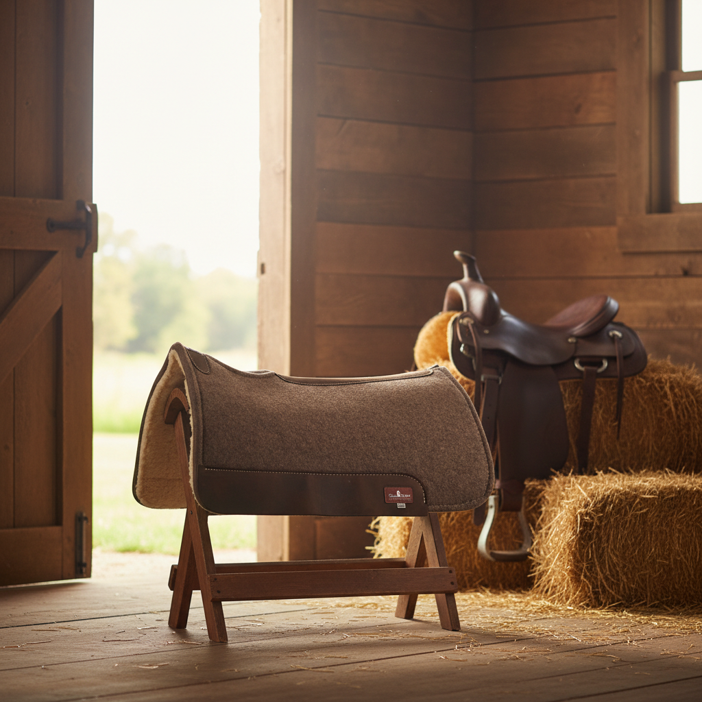 Classic Equine Premium 100% Wool Felt Western Saddle Pad with Merino Fleece Lining - 1/2-inch