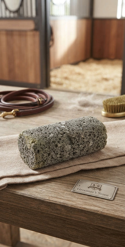 Lifestyle photo of Groomer's Stone Pets Grooming Tool, Grey