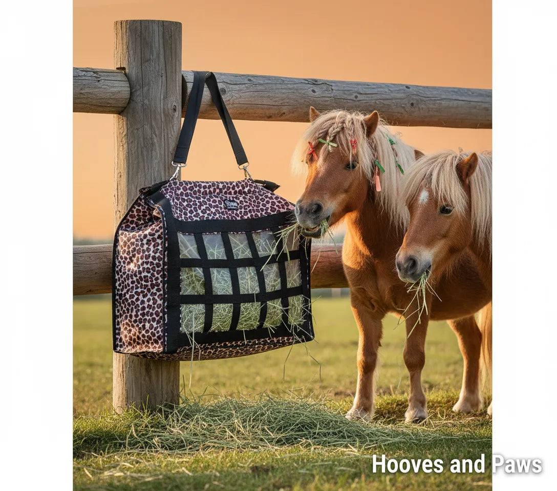 Cashel Slow Feed Top Load Hay Bag - Brown Leopard - Promotes Healthy Digestion