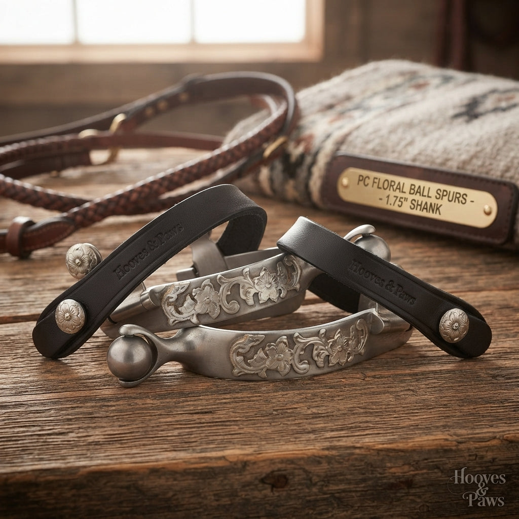 Lifestyle photo of Professional's Choice PC Floral Ball Western Spurs - 1.75" Shank Length