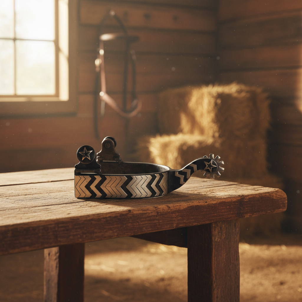 Professional's Choice Copper Canyon Western Riding Spurs - 1" Band, 1" Shank, 10-Point Star Rowel