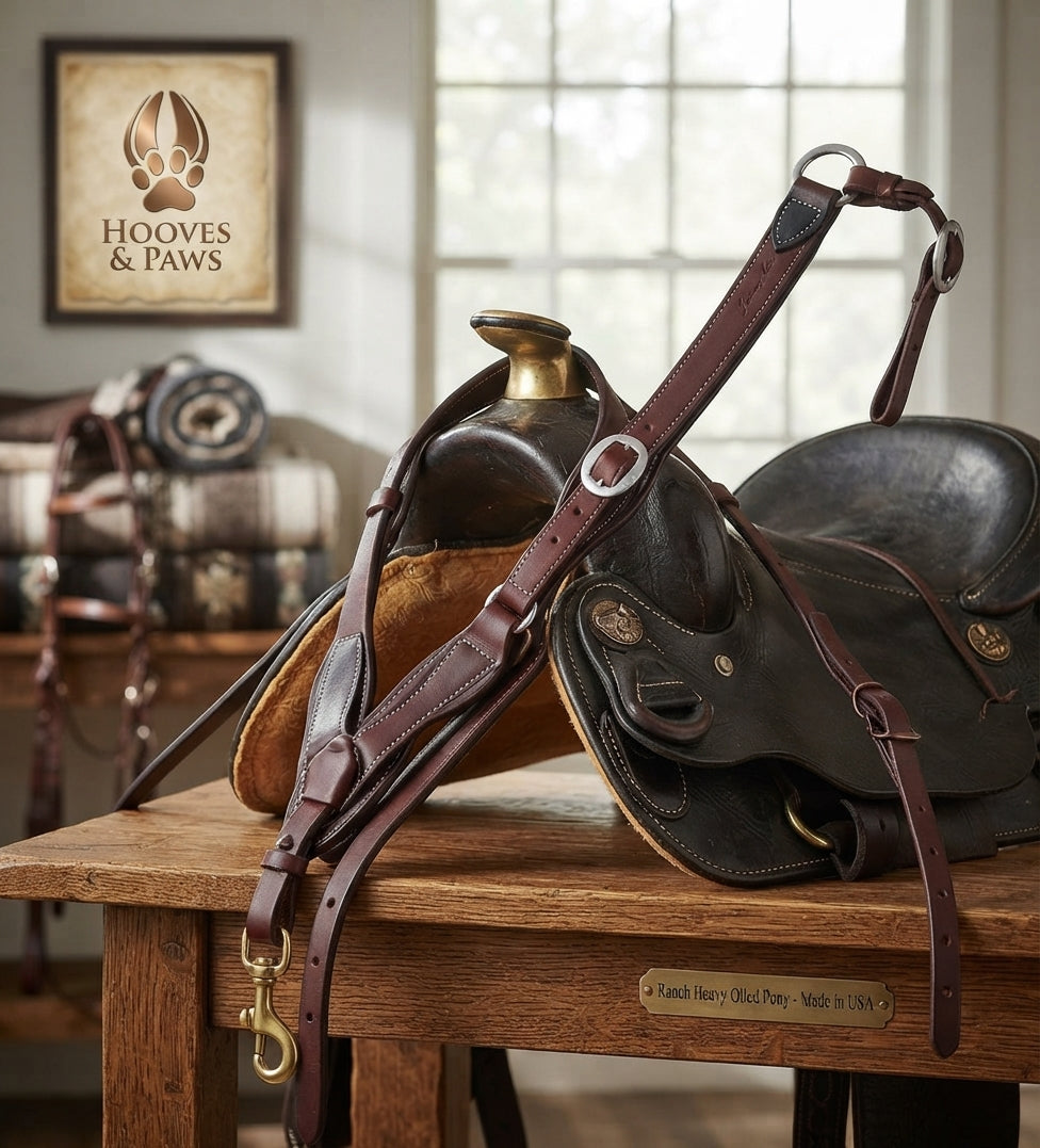 Lifestyle photo of Professional's Choice Ranch Heavy Oiled Pony Breast Collar - 1 1/4" Width, 5/8" Down Strap, Made in USA