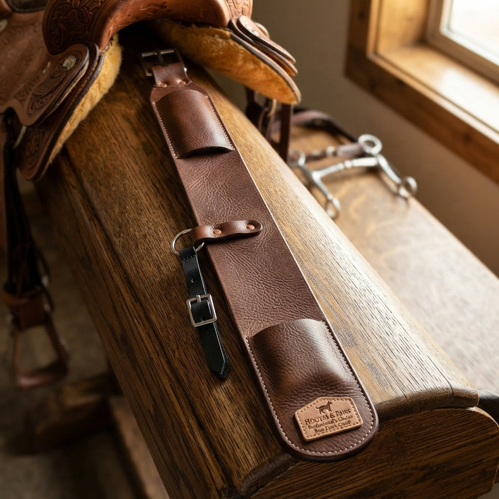 Lifestyle photo of Professional's Choice Single Ply Leather Rear Flank Cinch for Western Saddles - 3" Width