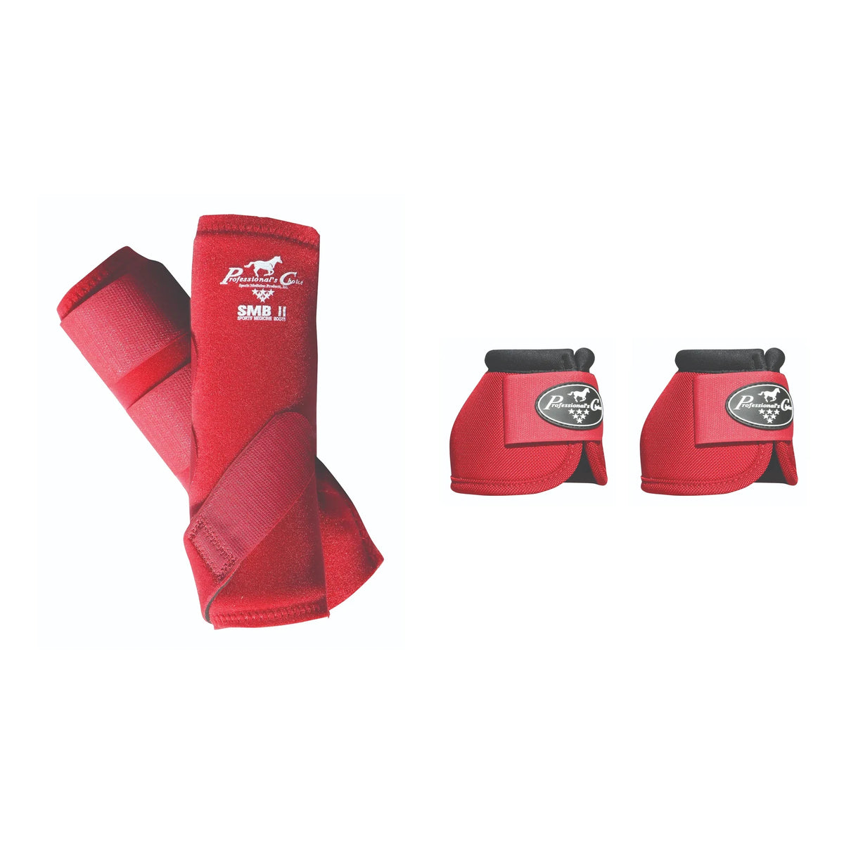 Professional's Choice SMBII & Ballistic Bell Boot Combo — Crimson / Large
