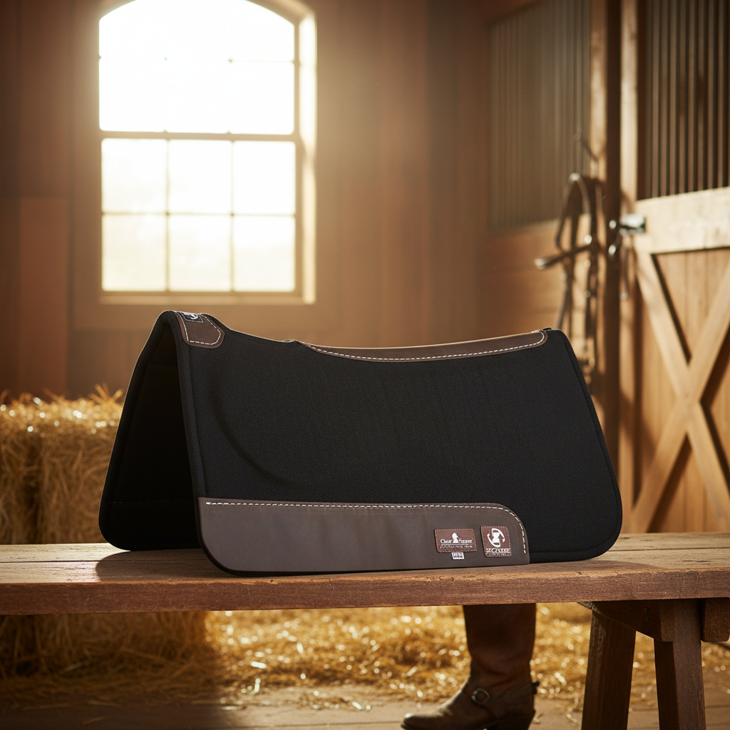 Classic Equine Zone ContourPedic 5/8" Felt Western Saddle Pad - Zoombang Impact Protection