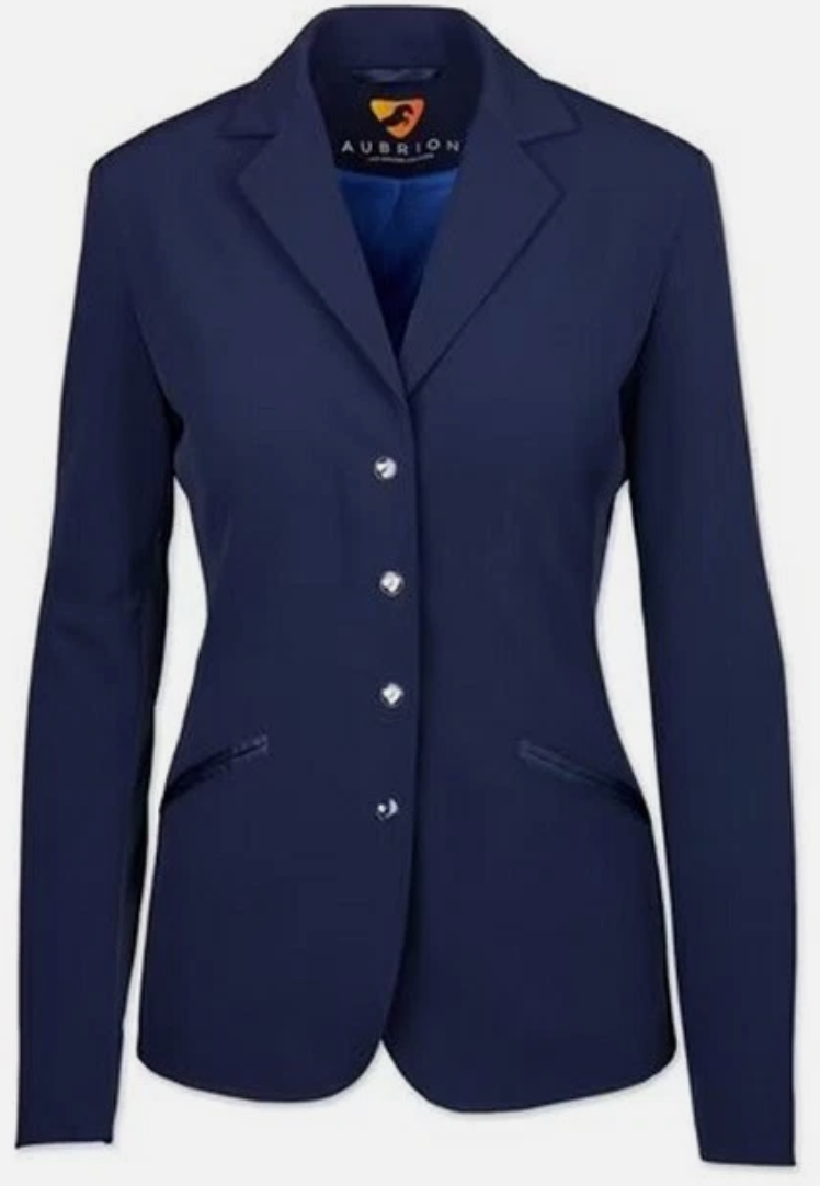 Shires Aubrion Oxford Ladies Show Jacket - Black Perforated Technical Stretch Competition Coat - Multiple Sizes