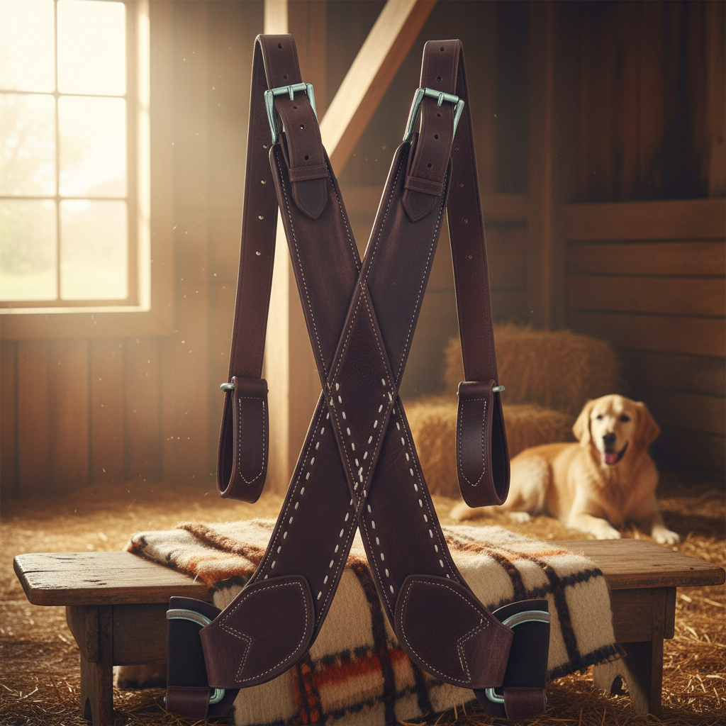 Weaver Buckstitch Dusk Roughout Pulling Breast Collar - Hermann Oak Russet Leather - Average Horse