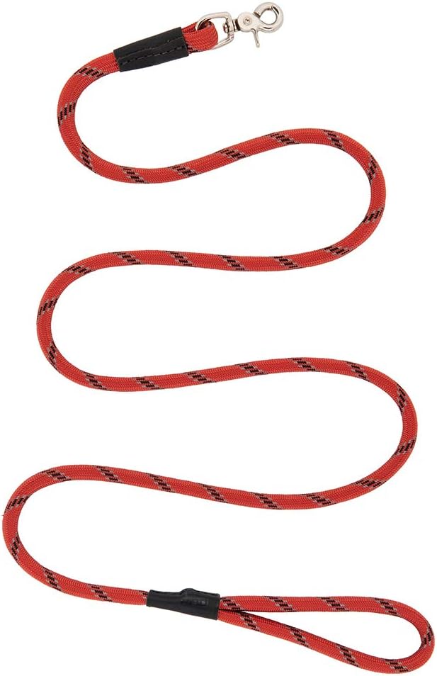 Weaver Leather Terrain D.O.G. Rope Leash - Reflective Braided Nylon Climbing Rope with Leather Accents