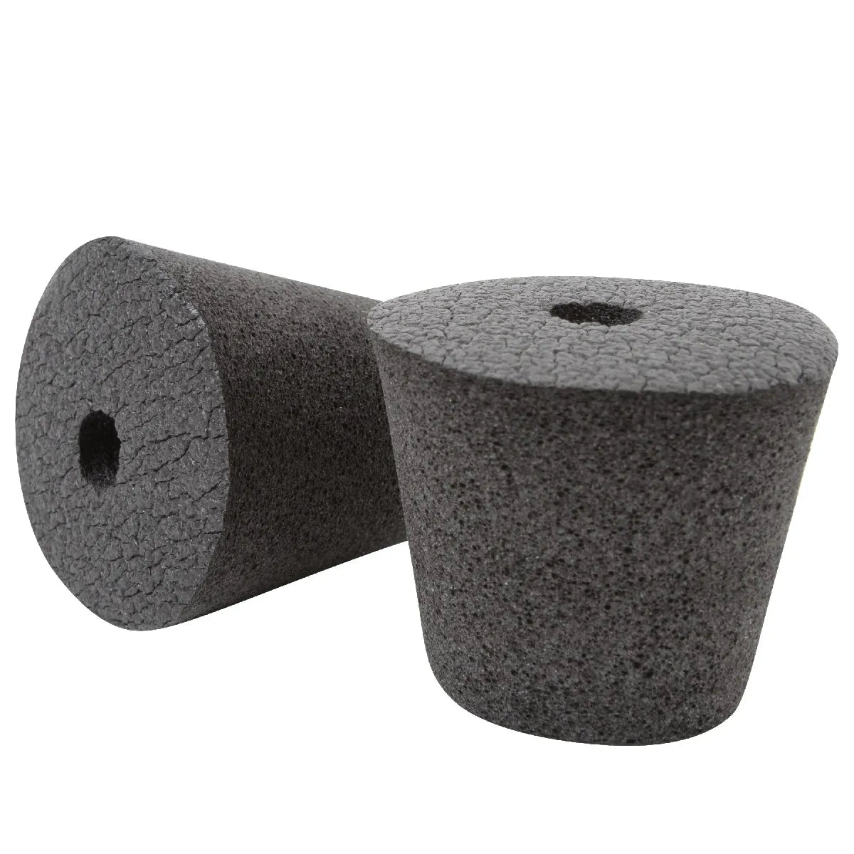Cashel Small/Pony Size Black Horse Ear Plugs without strings. These tapered, porous foam earplugs provide effective noise reduction and a comfortable, secure fit for sensitive equines. Ideal for improving focus and calm during horse shows, travel, or trail rides. The durable, breathable material features a central hole for easy insertion and removal, ensuring your pony stays relaxed and attentive in any environment.