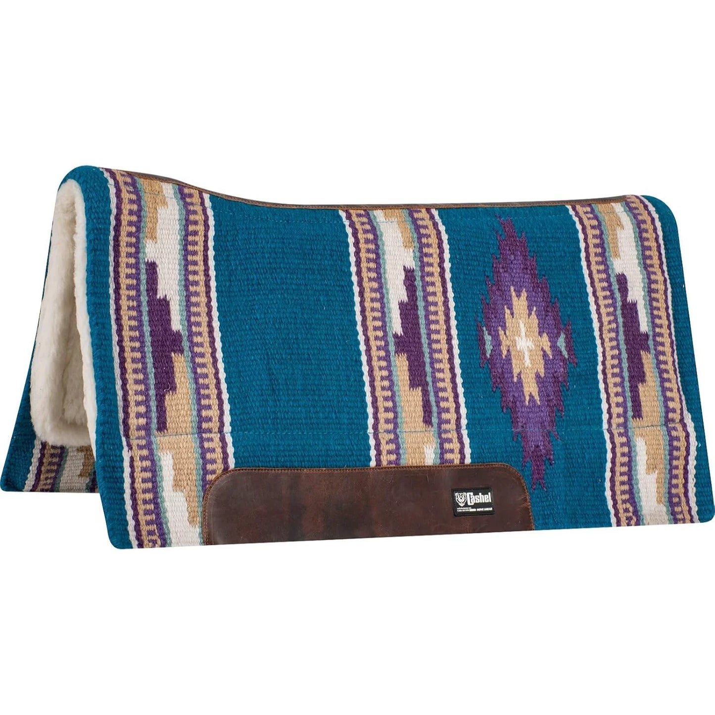 Cashel Performance Southwest Blanket Top Felt Pad - Contoured Shock-Absorbing Wool Felt Western Saddle Pad
