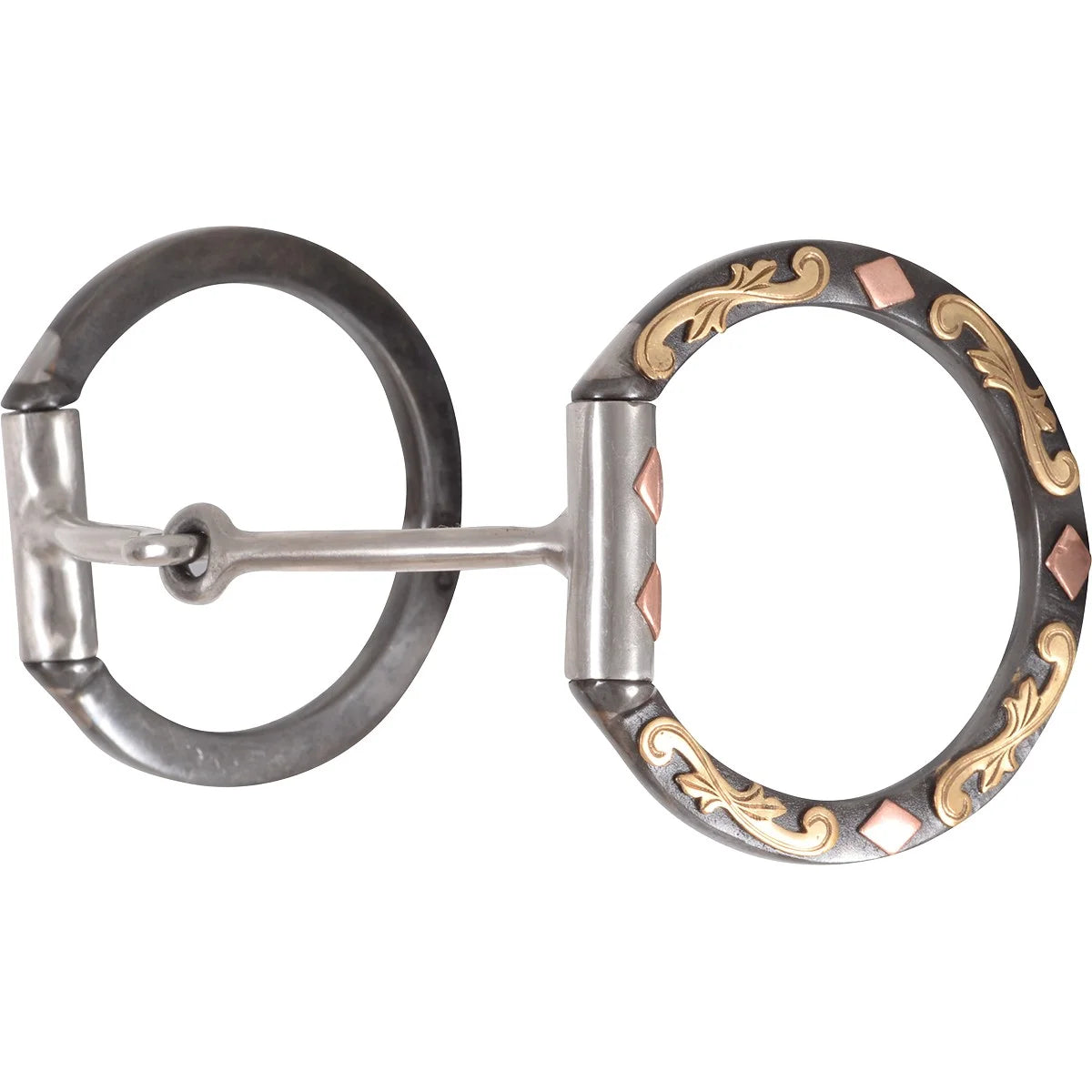 Classic Equine Sherry Cervi Diamond D-Ring Barrel Bit - Smooth Bar for Soft, Balanced Control Horse Bit