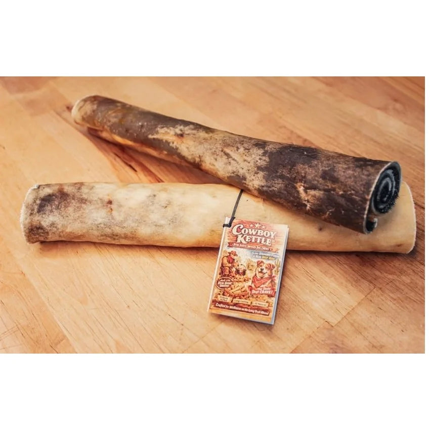 Cowboy Kettle Cowboy 12 Inch Beef Hide Dog Chew - Long-Lasting Natural Treat for Barn Dogs