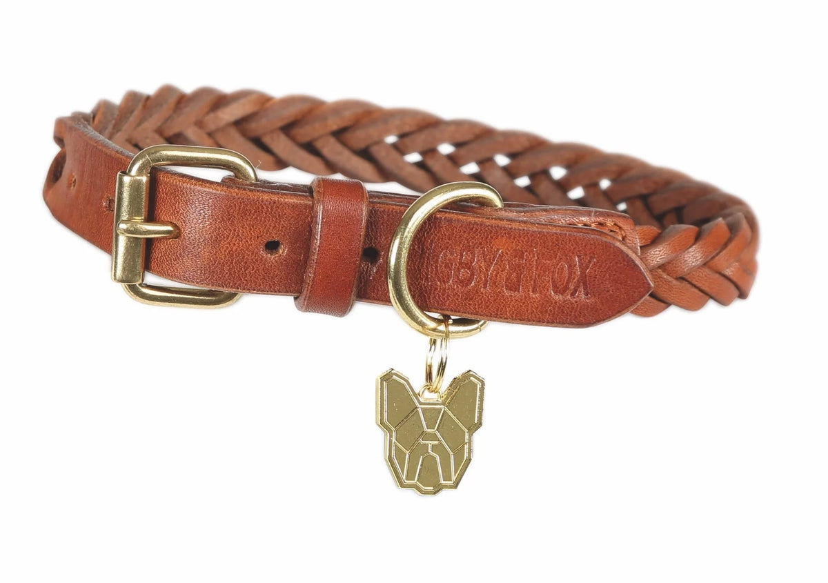 Digby & Fox Plaited Leather Dog Collar