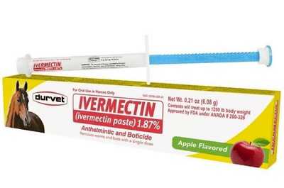 Durvet Ivermectin 1.87% Paste Apple Flavored Wormer Bots Equine Parasites Horse - Hooves and Paws