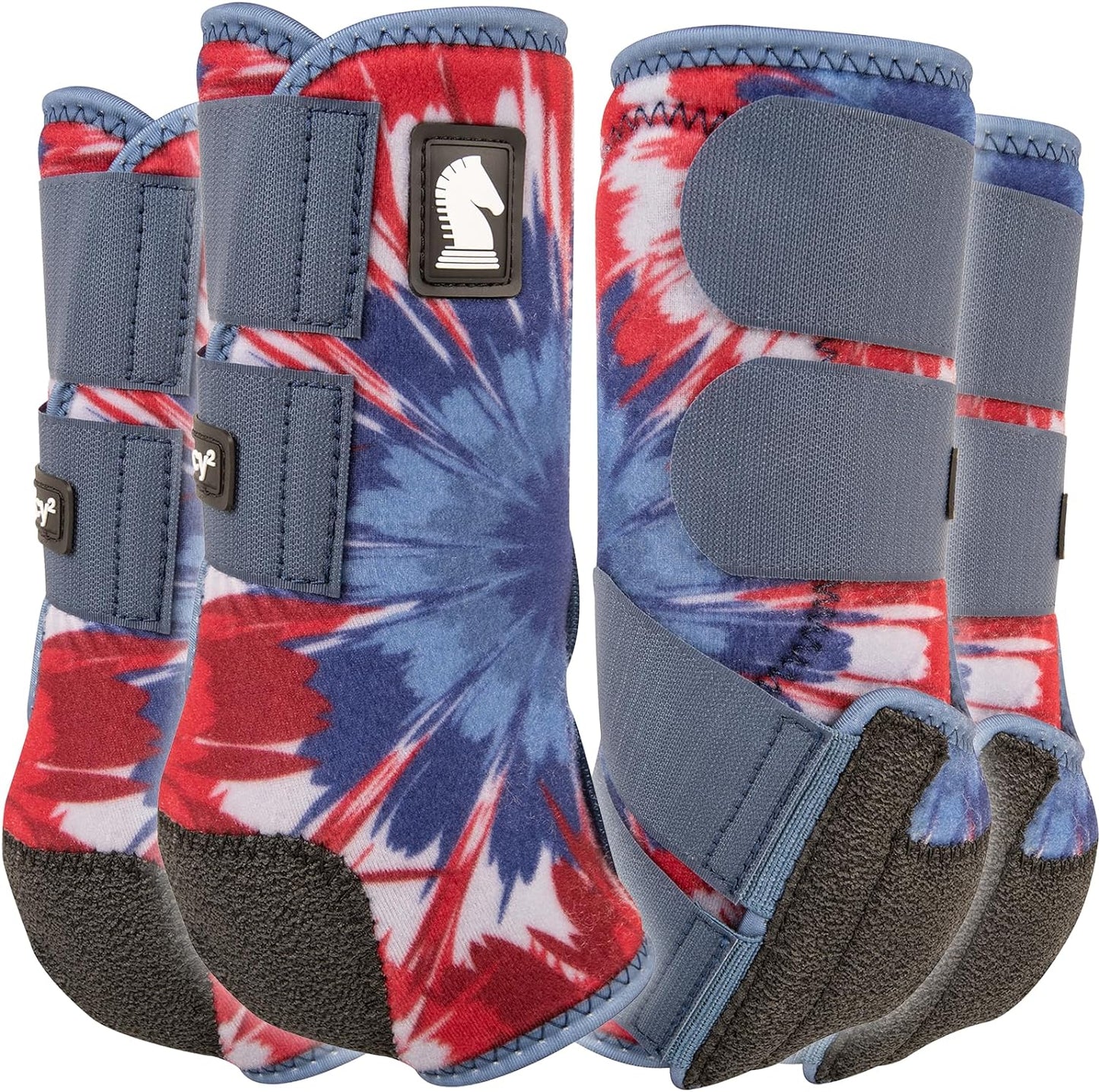 Classic Equine Legacy2 Fireworks Horse Medicine SMB Sport Boots 4 Pack Front and Hinds - Hooves and Paws