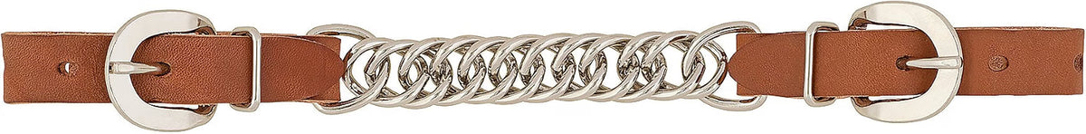 Weaver Leather Horizons Single Flat Link Chain Curb Strap - 5/8" Harness Leather, 4-1/2" Chain, Sunset