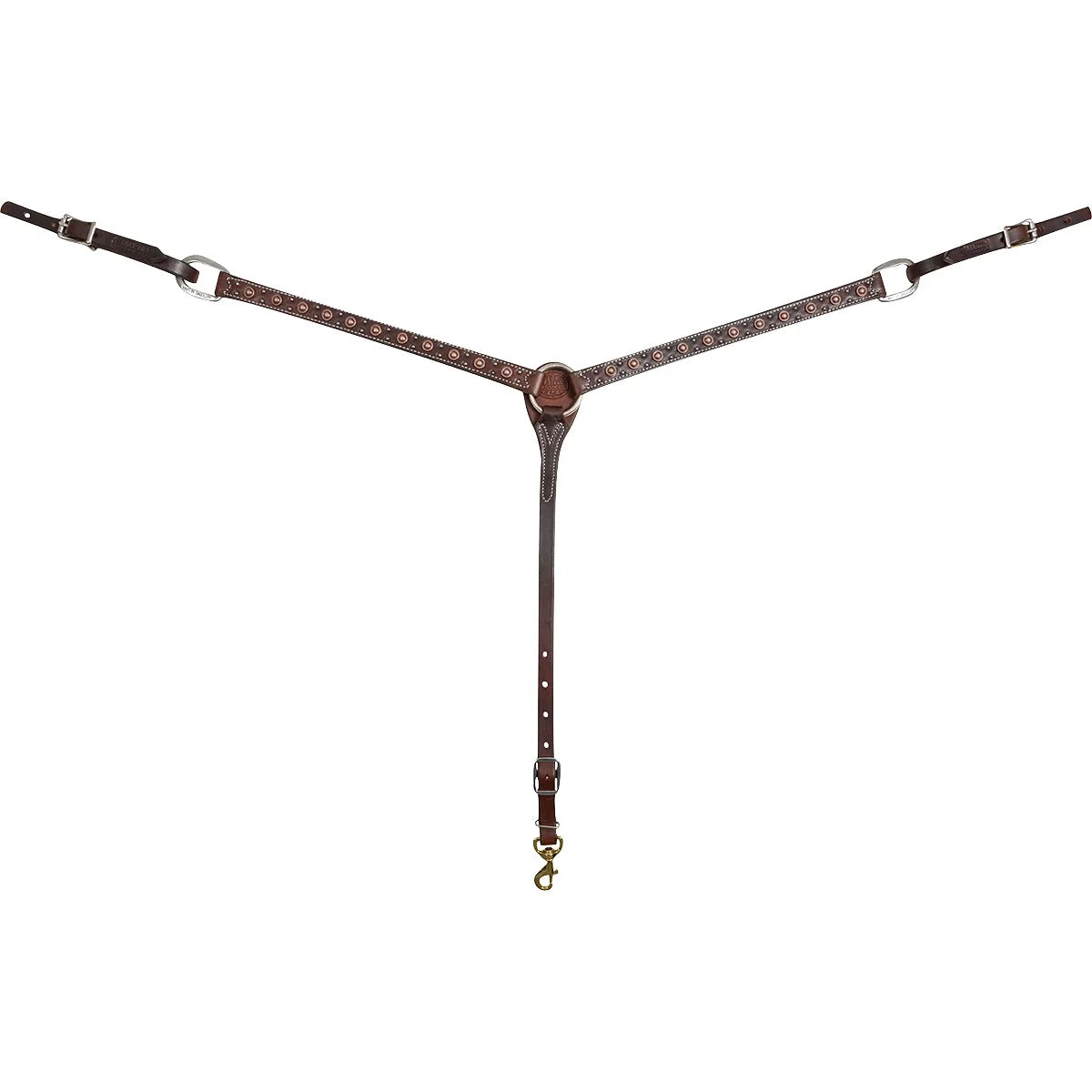 Martin Saddlery 1-inch Leather Breastcollar - Antique Copper Rope Edge Dots