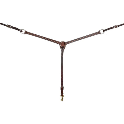 Martin Saddlery 1-inch Leather Breastcollar - Antique Copper Rope Edge Dots