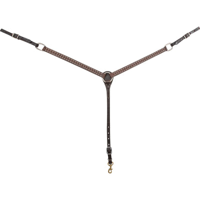 Martin Saddlery 1-inch Roughout Leather Breastcollar with Silver Dots - 1" Width