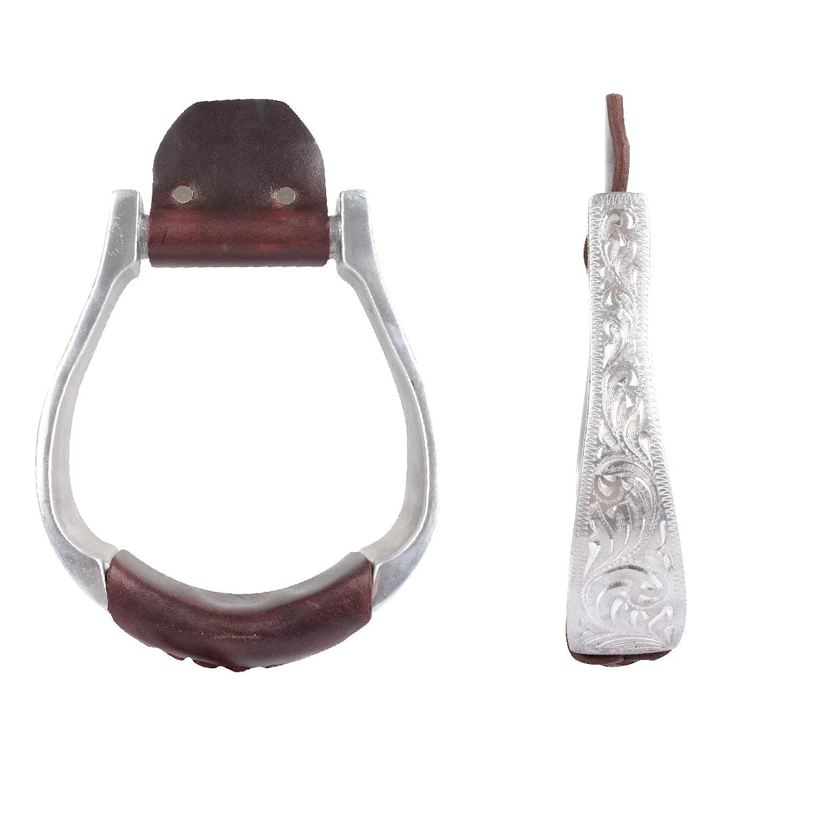 Martin Saddlery Aluminum Engraved Stirrup - Durable Lightweight Western Show Stirrups